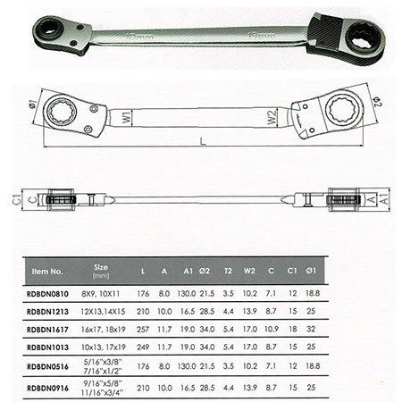 Wrench Gear Gwrthdroadwy - RDBDN1617